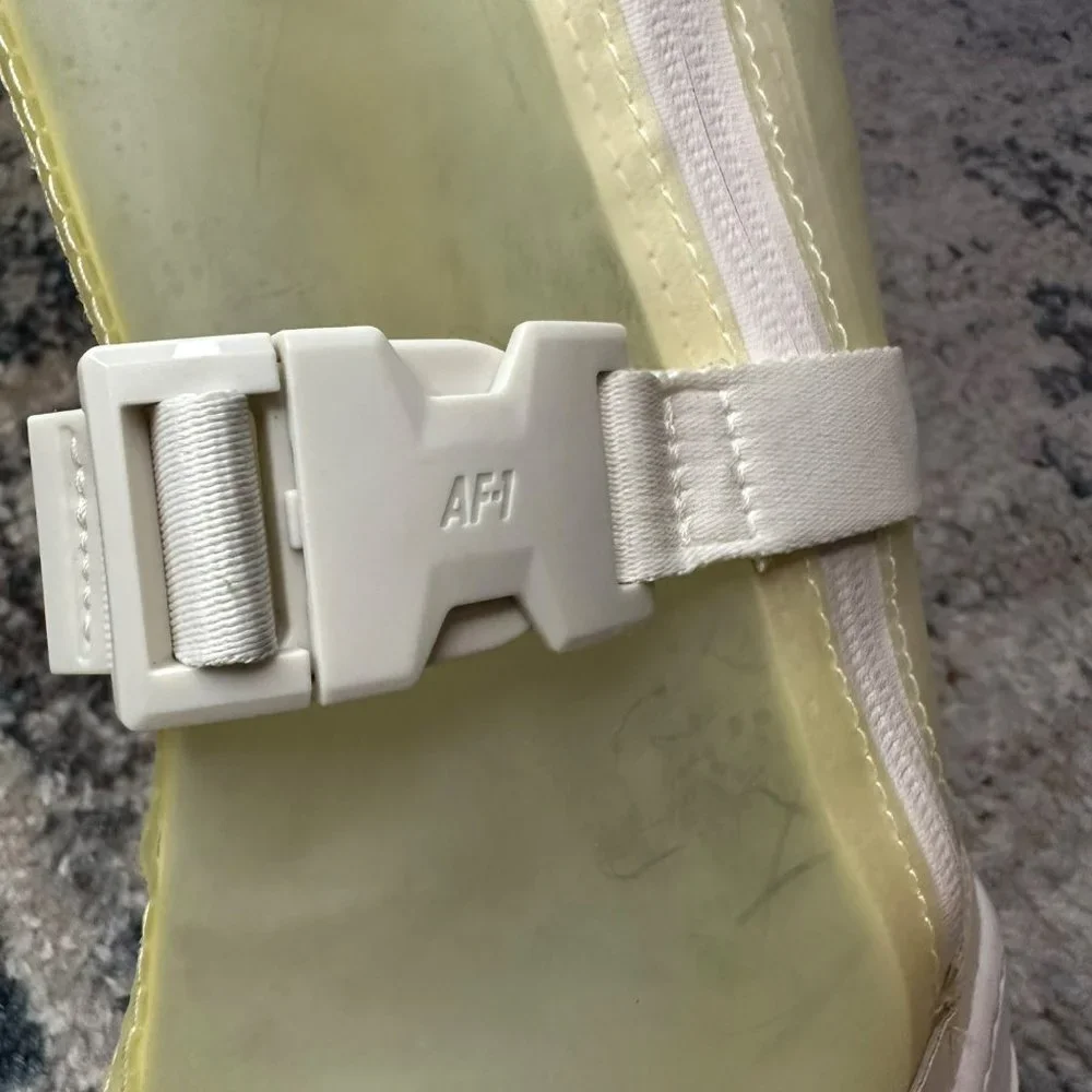 Nike Women's Pale Yellow Mid-Calf Waterproof Rain Boots with White Sole
